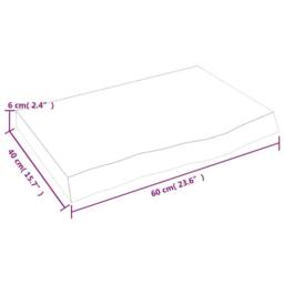 Berkfield Home Table Top Dark Grey 60x40x(2-6) cm Treated Solid Wood Oak in Dark Brown - thumbnail 8