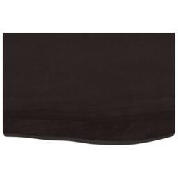 Berkfield Home Table Top Dark Grey 60x40x(2-6) cm Treated Solid Wood Oak in Dark Brown