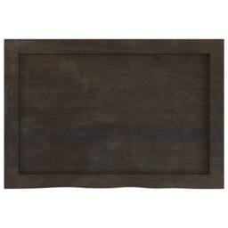 Berkfield Home Table Top Dark Grey 60x40x(2-6) cm Treated Solid Wood Oak in Dark Brown - thumbnail 4
