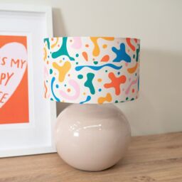 ValueLights Bosco Natural Stone Ceramic Table Lamp with Abstract Lamp Shade & LED Bulb - thumbnail 2