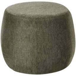 Wyld and Coco Dark Green Woven Fabric Pouffe Ottoman Drum Shape - thumbnail 2
