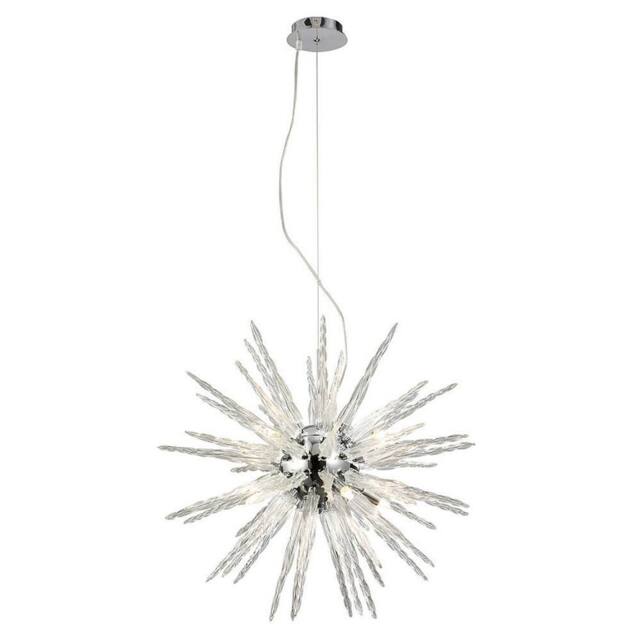 Netlighting Tropez Pendant 8 Light G9 Polished ChromeGlass in Grey - image 1
