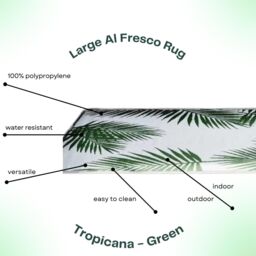 Marco Paul Green Tropical Leaf Outdoor Garden Reversible Rug - Size: 150 cm x 210 cm - thumbnail 4