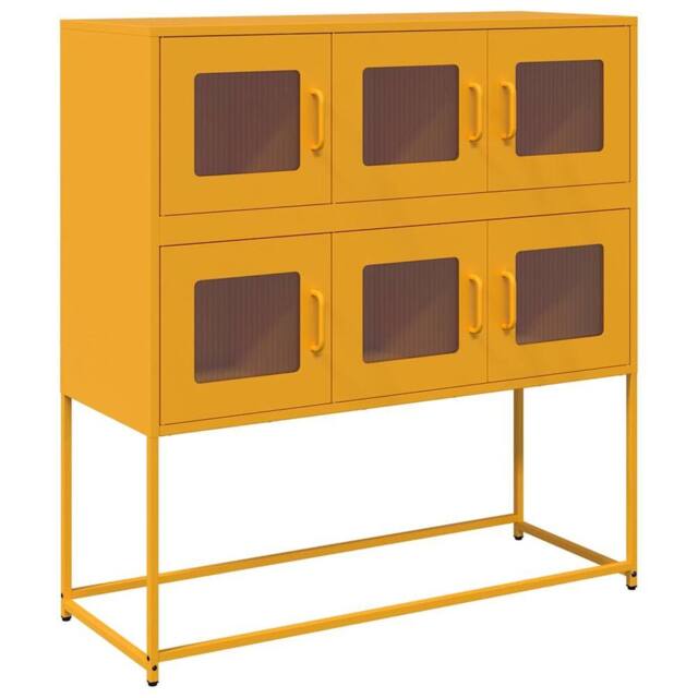 Berkfield Home Sideboard Mustard Yellow 100.5x39x107 cm Cold-rolled Steel - image 1