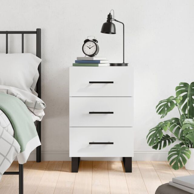 Berkfield Home Bedside Cabinet White 40x40x66 cm Engineered Wood - Size: 40 x 40 x 66 cm - image 1