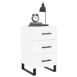 Berkfield Home Bedside Cabinet White 40x40x66 cm Engineered Wood - Size: 40 x 40 x 66 cm - thumbnail 3