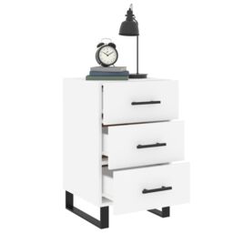 Berkfield Home Bedside Cabinet White 40x40x66 cm Engineered Wood - Size: 40 x 40 x 66 cm - thumbnail 4