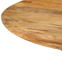 Berkfield Home Dining Table Ã˜110x78 cm Solid Wood Mango & Steel in Brown - Size: 110x78 cm - thumbnail 3