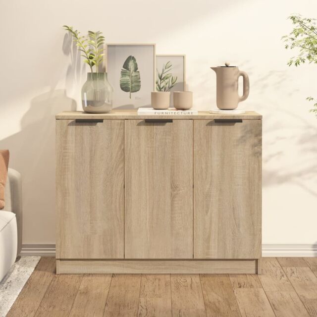 Berkfield Home Sideboard Sonoma Oak 90.5x30x70 cm Engineered Wood in Brown - image 1