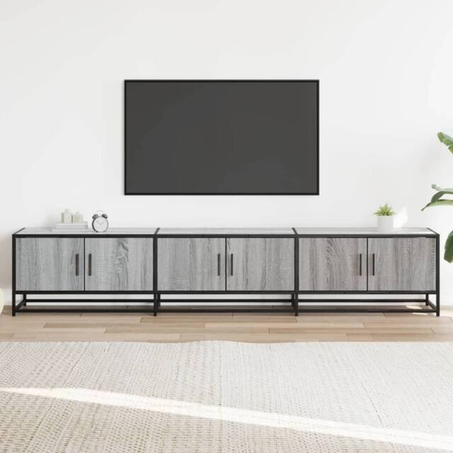 Berkfield Home TV Cabinet Grey Sonoma 210x35x41 cm Engineered Wood - Size: 210 x 35 x 41 cm - image 1