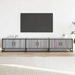 Berkfield Home TV Cabinet Grey Sonoma 210x35x41 cm Engineered Wood - Size: 210 x 35 x 41 cm - thumbnail 1
