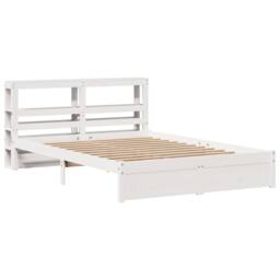 Berkfield Home Beautiful Bed Frame with Headboard without Mattress White 120x200 cm - Size: Small Double - thumbnail 1