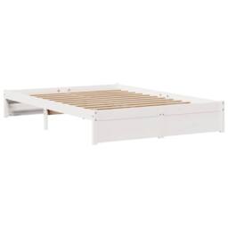 Berkfield Home Beautiful Bed Frame with Headboard without Mattress White 120x200 cm - Size: Small Double - thumbnail 5