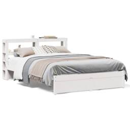 Berkfield Home Beautiful Bed Frame with Headboard without Mattress White 120x200 cm - Size: Small Double - thumbnail 3