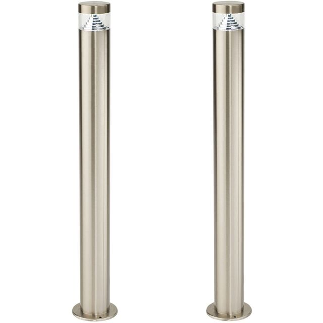 Loops 2 PACK Stepped Outdoor Bollard Light - 3.3W LED - 800mm Height - Stainless Steel in Metallics - image 1