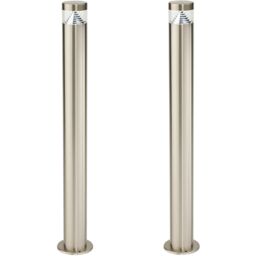 Loops 2 PACK Stepped Outdoor Bollard Light - 3.3W LED - 800mm Height - Stainless Steel in Metallics - thumbnail 1