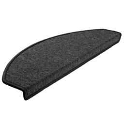Berkfield Home Carpet Stair Treads 15 pcs Anthracite 65x24x4 cm in Black - Size: Medium - thumbnail 3