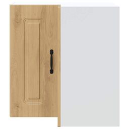 Berkfield Home Kitchen Wall Corner Cabinet Kalmar Artisan Oak Engineered Wood in Brown - thumbnail 4