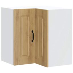 Berkfield Home Kitchen Wall Corner Cabinet Kalmar Artisan Oak Engineered Wood in Brown - thumbnail 2