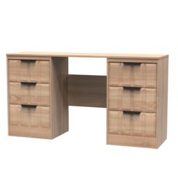 Ready Assembled 2 U Seattle 6 Drawer Kneehole Desk (Ready Assembled) in Light Oak - thumbnail 3