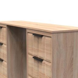 Ready Assembled 2 U Seattle 6 Drawer Kneehole Desk (Ready Assembled) in Light Oak - thumbnail 4