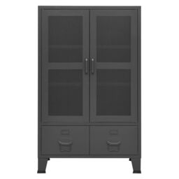 Berkfield Home Industrial Storage Chest Anthracite Metal in Black - thumbnail 3