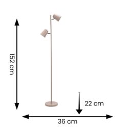 ValueLights Bibi 2 Way Adjustable Multi-Directional Metal Floor Lamp in Nude - thumbnail 6