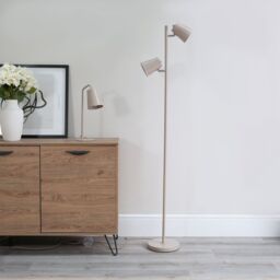 ValueLights Bibi 2 Way Adjustable Multi-Directional Metal Floor Lamp in Nude - thumbnail 3