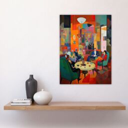 "Artery8 The Cocktail Party Modern Colourful Abstract Kitsch Large Wall Art Poster Print Thick Paper 18X24 Inch - Size: W18"" x H24""" - thumbnail 4