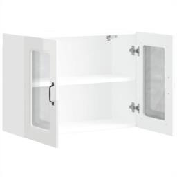 Berkfield Home Kitchen Wall Cabinet with Glass Door Kalmar High Gloss White Wood - thumbnail 6