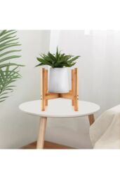Living and Home Bamboo Nordic Raised Plant Stand Flower Rack 25cm in Brown - thumbnail 6