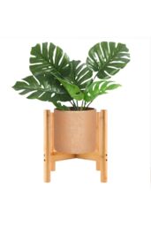 Living and Home Bamboo Nordic Raised Plant Stand Flower Rack 25cm in Brown - thumbnail 3