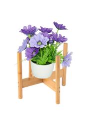 Living and Home Bamboo Nordic Raised Plant Stand Flower Rack 25cm in Brown - thumbnail 2