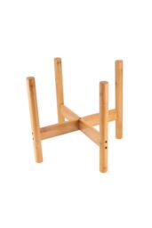 Living and Home Bamboo Nordic Raised Plant Stand Flower Rack 25cm in Brown - thumbnail 4
