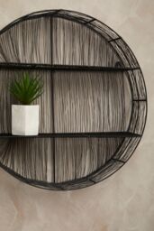 Orsina Wire Round Wall Shelf, Modern Metal Wall Shelf, Luxury Wall Shelf, Wall Shelf for Living Room in Black - thumbnail 4