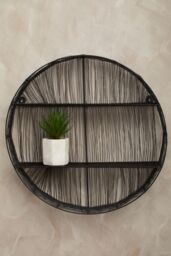 Orsina Wire Round Wall Shelf, Modern Metal Wall Shelf, Luxury Wall Shelf, Wall Shelf for Living Room in Black - thumbnail 2