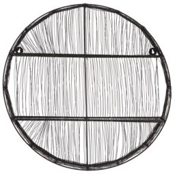 Orsina Wire Round Wall Shelf, Modern Metal Wall Shelf, Luxury Wall Shelf, Wall Shelf for Living Room in Black - thumbnail 1