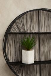 Orsina Wire Round Wall Shelf, Modern Metal Wall Shelf, Luxury Wall Shelf, Wall Shelf for Living Room in Black - thumbnail 3