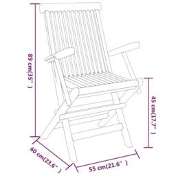 Berkfield Home 3 Piece Garden Dining Set Solid Wood Teak in Brown - thumbnail 9