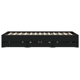 Berkfield Home Bed Frame with Drawers without Mattress Black 140x200 cm - thumbnail 7
