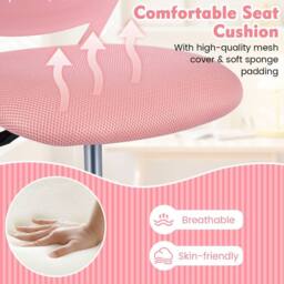 Costway Kids Desk Chair Ergonomic Adjustable Children Study Chair in Pink - thumbnail 6