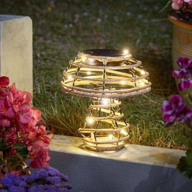 Marco Paul Solar Mushroom LED Garden Light in Light Brown - Size: 15 cm - image 1