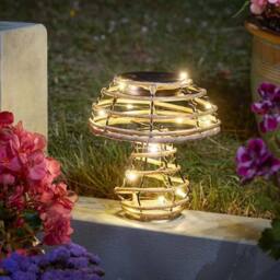 Marco Paul Solar Mushroom LED Garden Light in Light Brown - Size: 15 cm