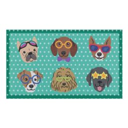 Artsy Mats Dogs on Polka Dots Doormat (70 x 40cm) in White - Size: 40 cm x 70 cm - thumbnail 2