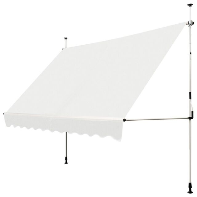 Costway 3.5M Telescopic Canopy Retractable Adjustable Outdoor Clamp Awning Sun Shelter in Beige - image 1