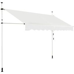 Costway 3.5M Telescopic Canopy Retractable Adjustable Outdoor Clamp Awning Sun Shelter in Beige - thumbnail 6
