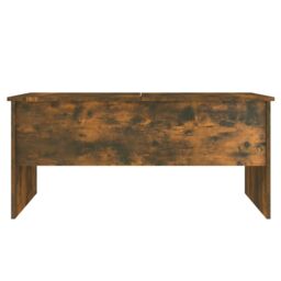 Berkfield Home Coffee Table Smoked Oak 102x50.5x46.5 cm Engineered Wood in Brown - thumbnail 6
