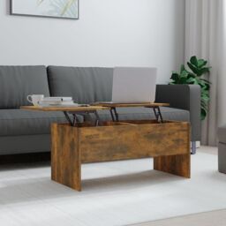 Berkfield Home Coffee Table Smoked Oak 102x50.5x46.5 cm Engineered Wood in Brown