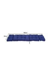 Garden Sanctuary 180cm W x 55cm D Navy Blue Thickened Lounger Cushion with Anti-Slip Cover - Size: 180 cm W x 55 cm D - thumbnail 2