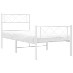 Berkfield Home Metal Bed Frame with Headboard & Footboard White 100x200 cm - thumbnail 3